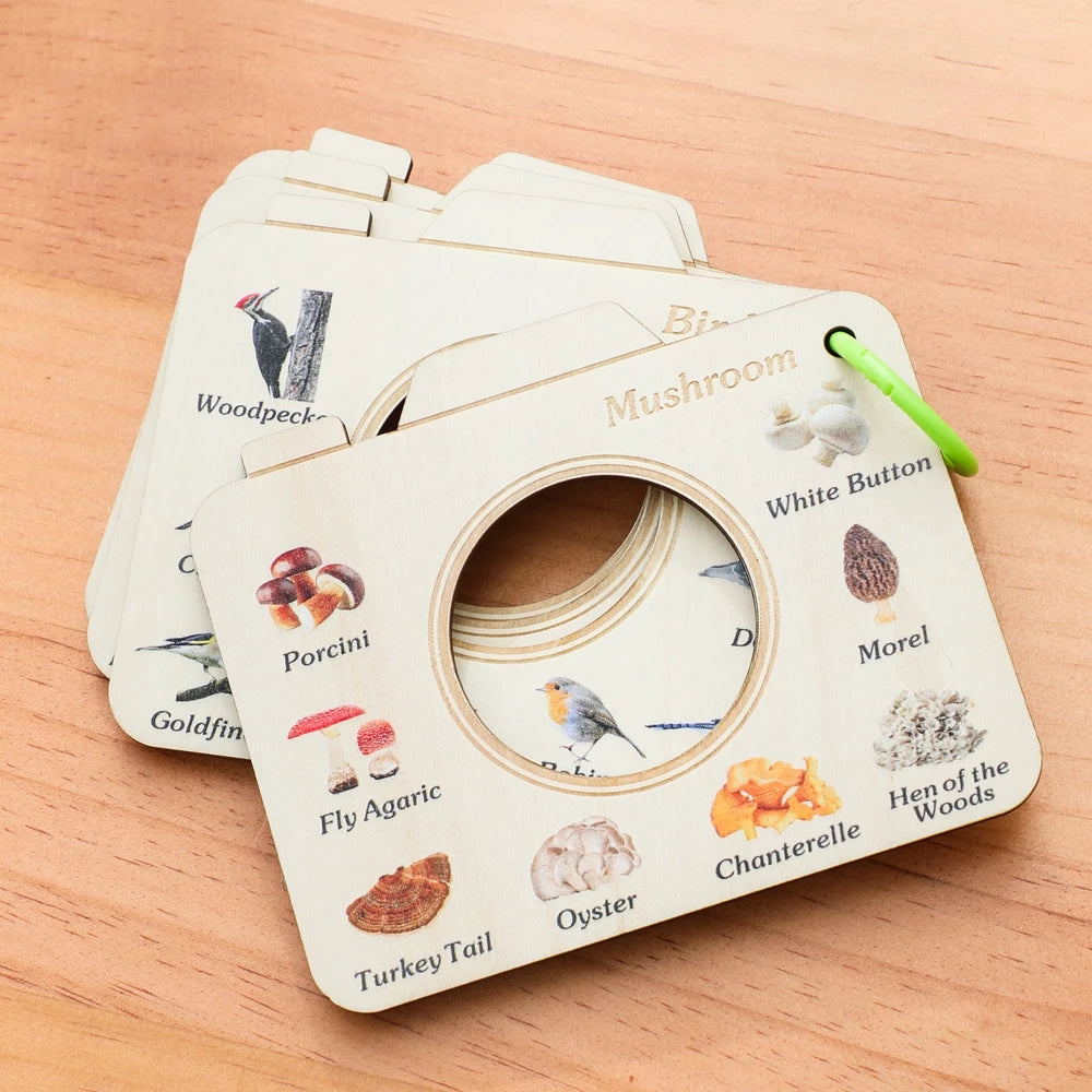 Livre en bois Montessori, jouets éducatifs, animaux d'extérieur, plantes, Puzzle cognitif, jouets pour enfants de 0 à 12 mois
