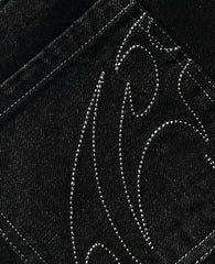 Retro 90s street-style embroidered jeans for men and women, R&amp;B, solid color, straight leg, women's, Y2K, Harajuku, Hip Hop, punk style