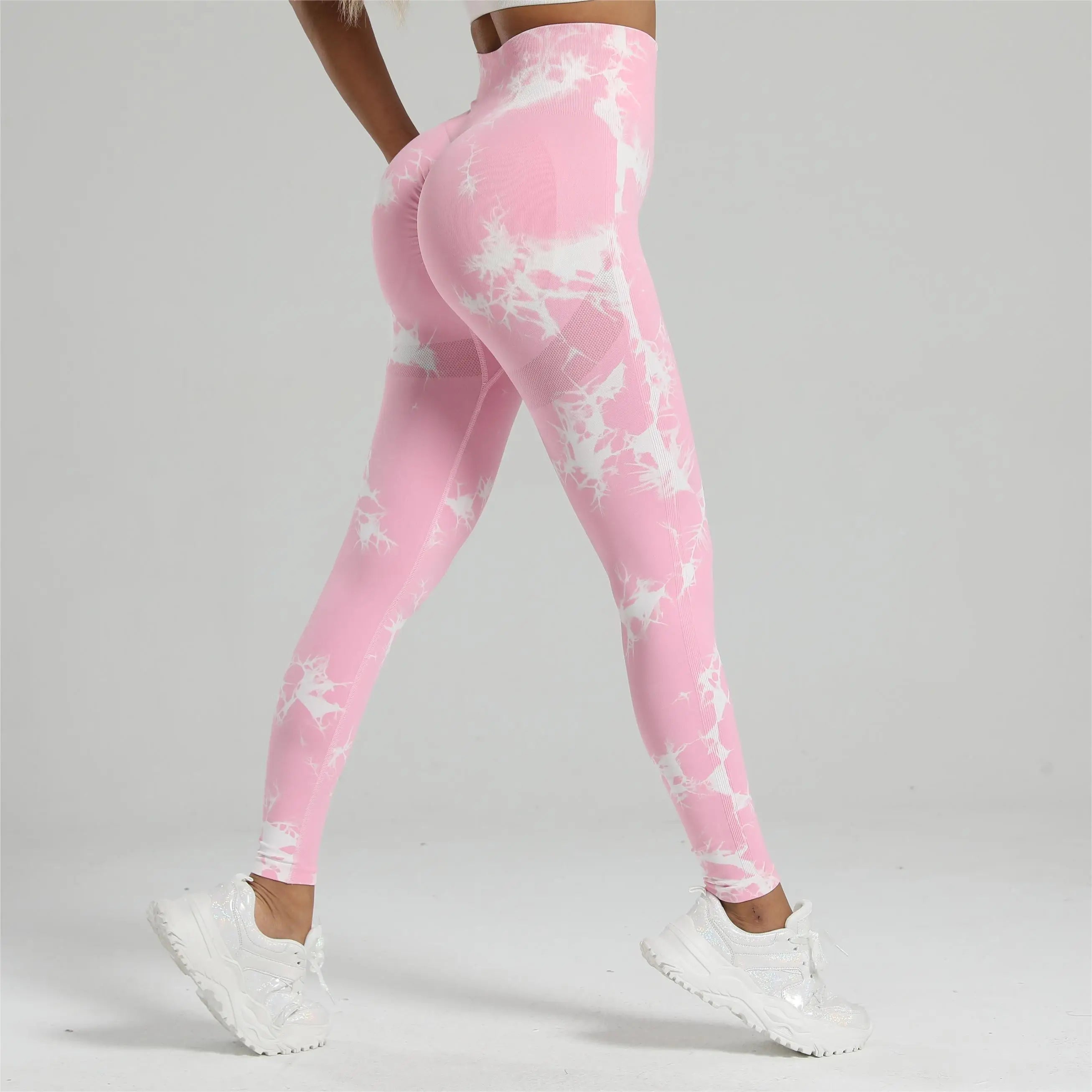 Femmes Tiedye Gym Leggings Sans Couture Mujer Push Up Pantalon Sans Couture Scrunch Sport Fitness Taille Haute Entraînement Yoga Leggins Livraison Directe