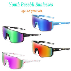 Lunettes de soleil de baseball pour enfants de 3 à 8 ans, lunettes de vélo d'extérieur pour garçons et filles, lunettes de sport pour jeunes, lunettes de camping pour enfants, lunettes de vélo VTT, UV400