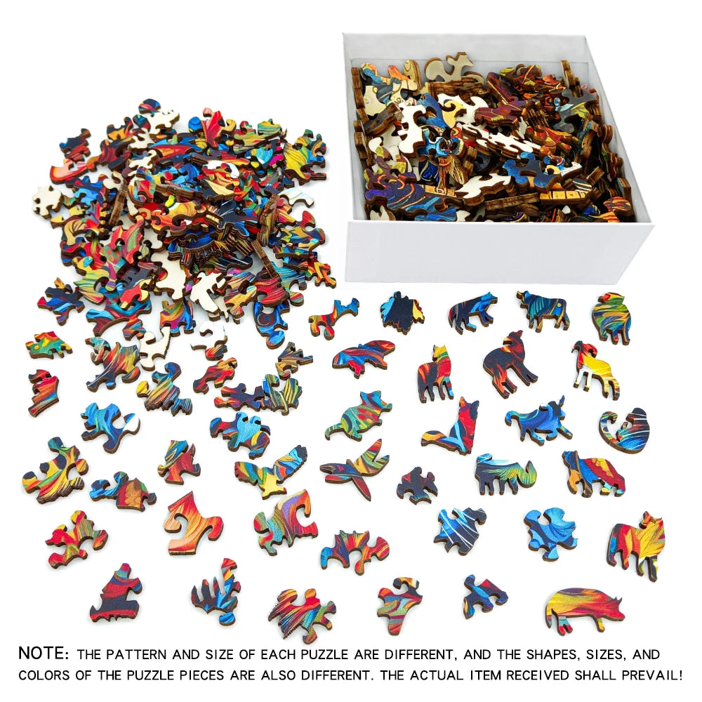 Jouets de puzzle en bois - Montessori - Puzzle en bois irrégulier - Puzzle 3D pour adultes - Cadeaux pour enfants - Puzzle haute difficulté