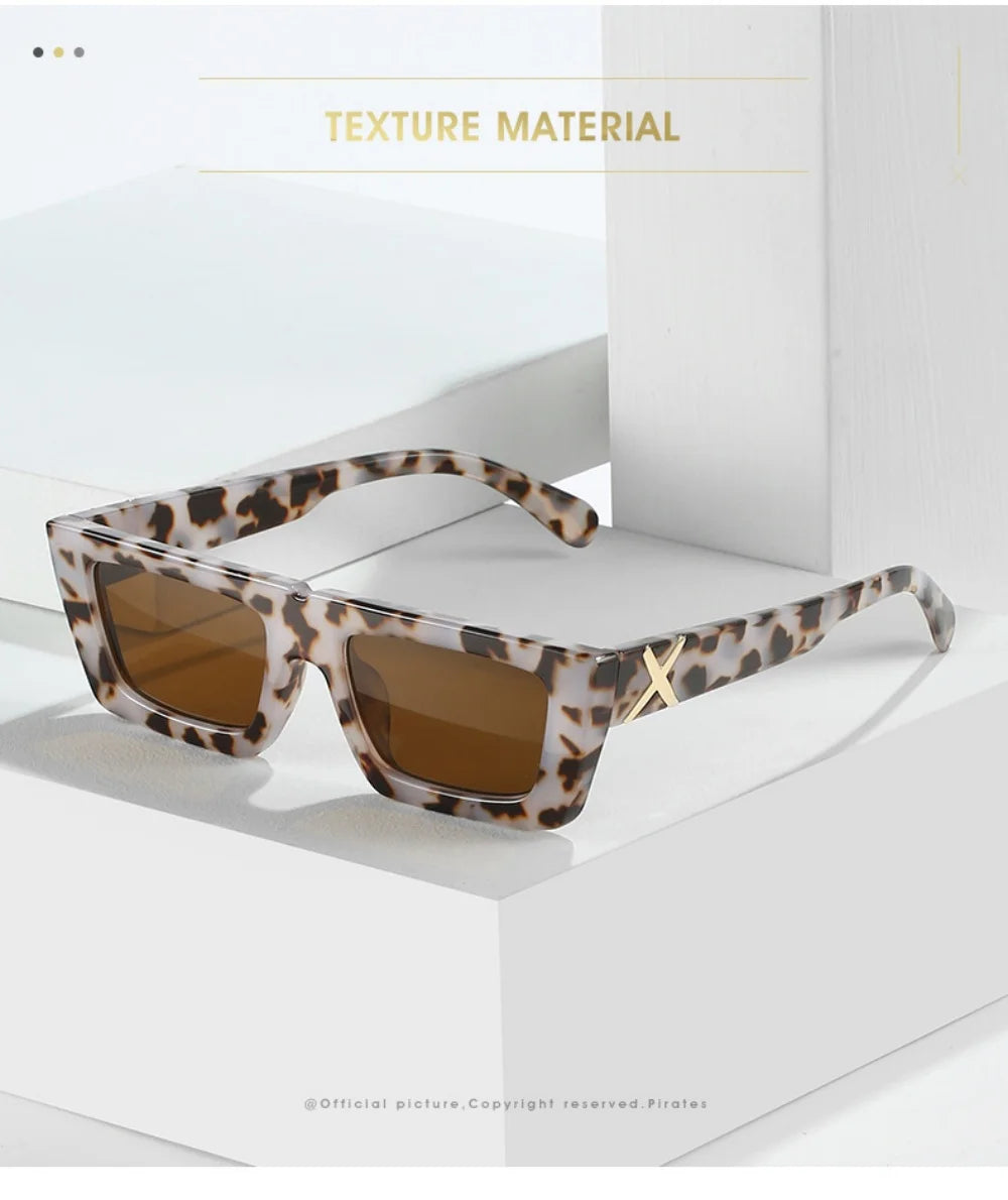 Lunettes de soleil à spoage X, petit cadre carré, temples personnalisés, accessoires streetwear quotidiens pour femmes, protection UV pour hommes, conduite