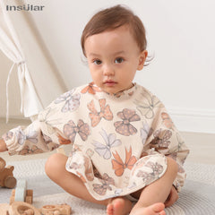Nouveau bavoir bébé avec poche pour accessoires d'alimentation bavoirs pour enfants imperméable à manches longues bavoirs tabliers à manches longues
