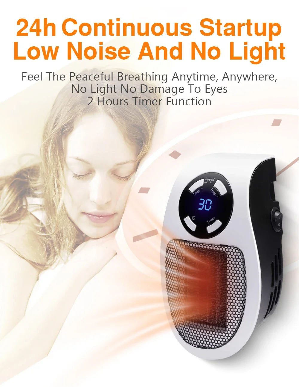 Chauffage Électrique Portable de 500W, Machine Chauffante à Distance, Appareil Ménager, Mini Religieux