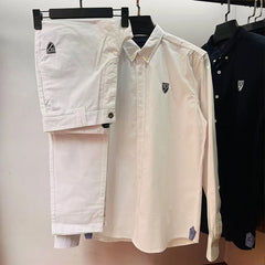 Cremieux quatre saisons survêtement Chemise pour Homme hommes chemise réglage deux pièces pantalons complets mode décontracté 100% coton Del France