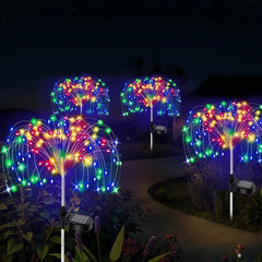 Le Patio solaire extérieur 420LED allume les lumières imperméables de paysage de fleur de feu d'artifice pour la voie de pelouse de cour