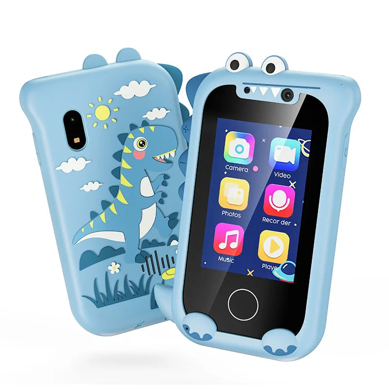 Téléphone jouet intelligent pour enfants, téléphone de jeu à écran tactile, lecteur de musique MP3 avec double caméra pour fille et garçon, cadeaux de noël et d'anniversaire