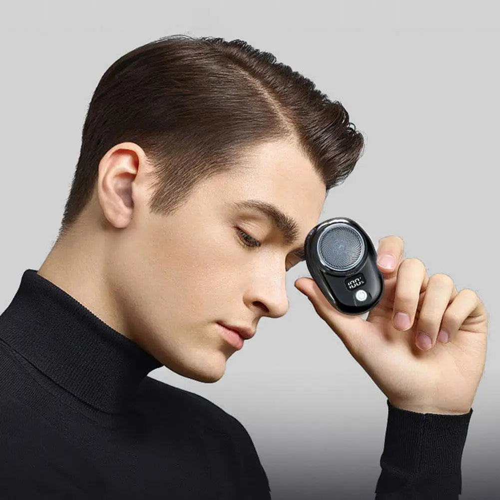 Mini rasoir électrique pour hommes, rasoir monté sur véhicule avec affichage numérique, rasoir de poche sans fil pour voyage, tondeuse à barbe pour le visage