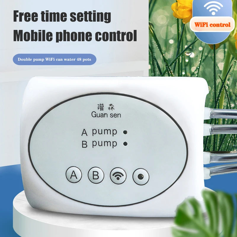 WiFi Smart Garden Irrigation Controller, Automatic Drip Irrigation System Kit for Plants, Mobile Phone Control, Watering Timer Device