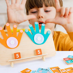 Jouets Montessori en Bois pour Enfant, Jeu d'Intelligence, Nombres des Doigts, Maths, Comptage, ApprentiCumbria Précoce