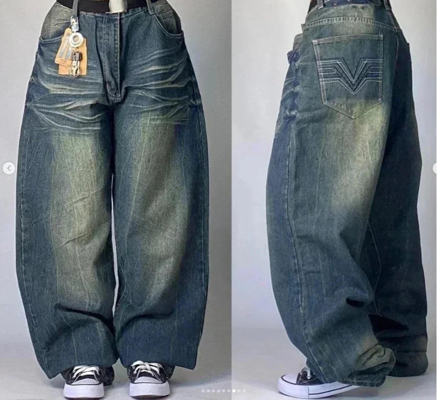 Jeans à jambes larges unisexes pour femmes, pantalons de vadrouille chauds, Street Y2K, Hip Hop, Joker Respzed, New Clearance Spot, American Fashion