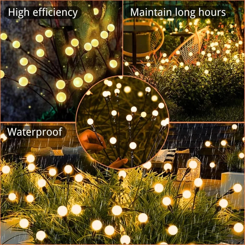 Lumières extérieures lampe de jardin solaire LED luciole prise de terre lampe IP65 étanche pour paysage cour vacances lumière décor