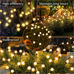 Lumières extérieures lampe de jardin solaire LED luciole prise de terre lampe IP65 étanche pour paysage cour vacances lumière décor