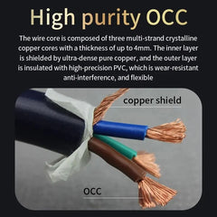 YYAUDIO Câble d'alimentation Câble audio HiFi OCC EU/US Vseries Connecteur Amplificateur, Filtre 1 m 1,5 m