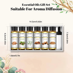 EUQEE huiles essentielles Set 6 bouteilles 10ml huiles d'aromathérapie naturelles pures pour diffuseurs humidificateurs faisant bougie savon