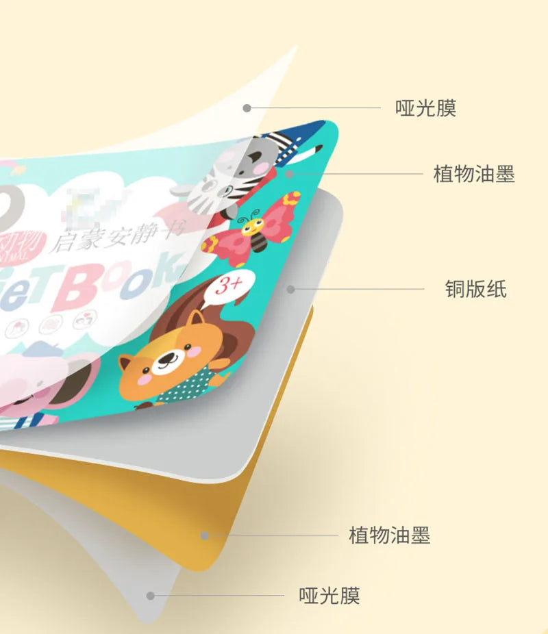 Livre occupé Montessori pour enfants en bas âge, jouets éducatifs pour bébés, livre silencieux, chiffres d'animaux, puzzle assorti