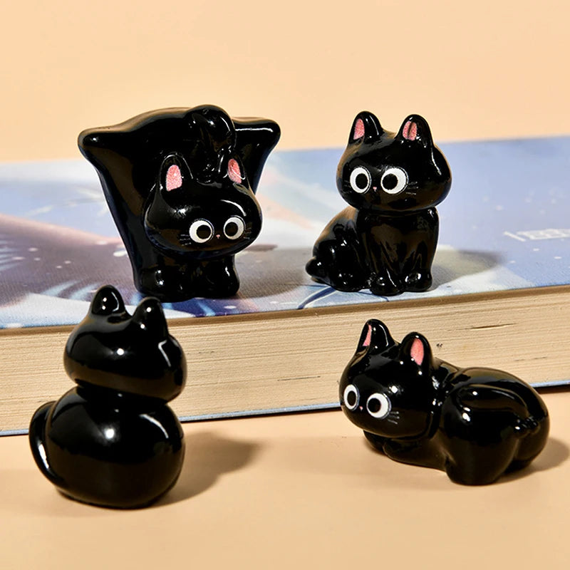 New Miniature Cartoon Cat Figurine, Resin Micro Landscape, Home Ornaments, Cute Kitten, Office Room Decoration