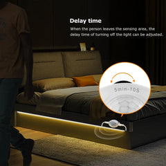Bande lumineuse LED USB 5V, étanche, SMD2835, avec capteur de mouvement PIR sensible, temps de retard réglable pour cuisine, chambre à coucher, couloir