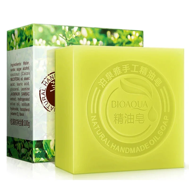 Savons aux huiles essentielles Bioaqua au miel, rose, jasmin, aloé, matcha, myrtille, lavande, charbon de bambou, savons en bambou noir