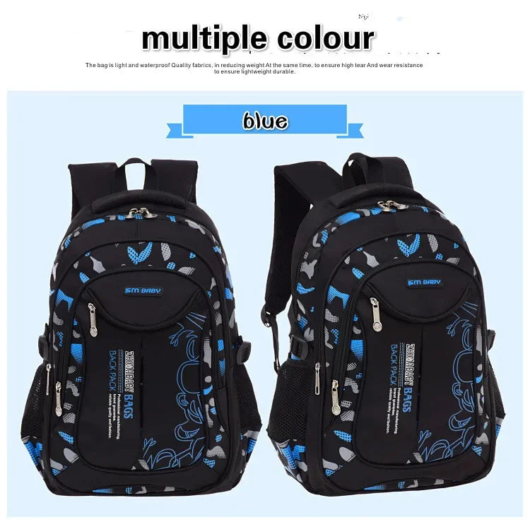 SR-Sac à Dos d'École Primaire Étanche pour Garçon, Cartable de Livres, Orth4WD