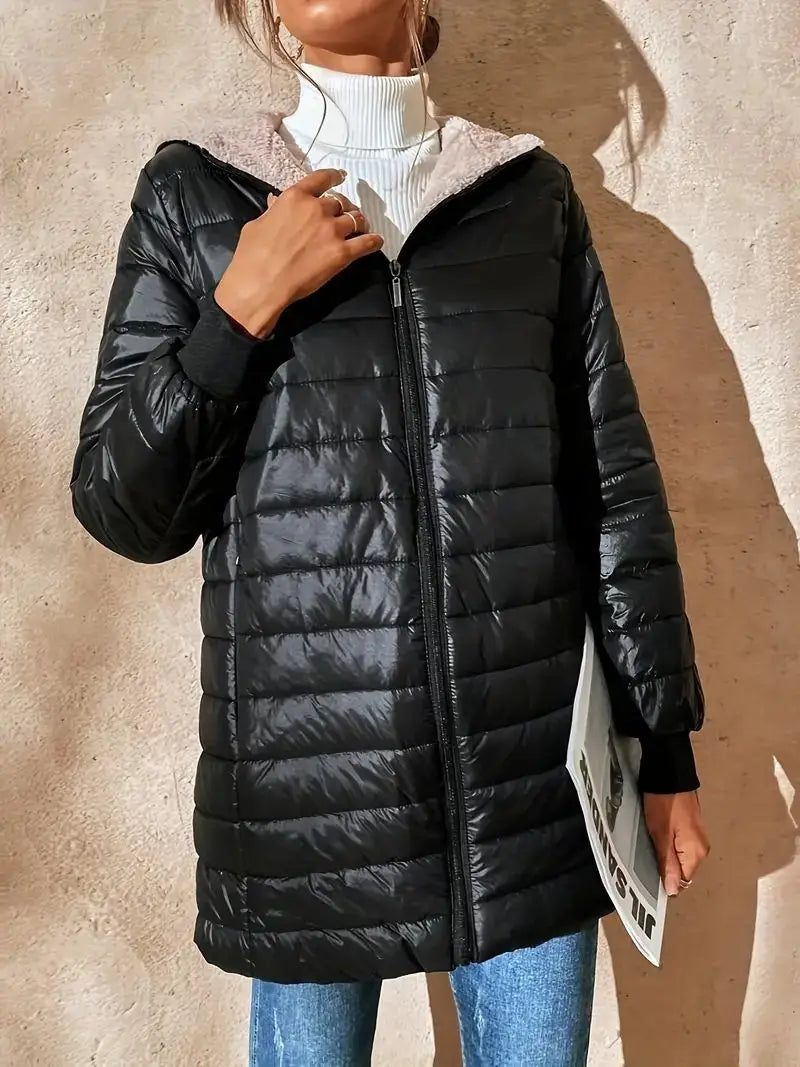 Veste longue à capuche pour femmes, coupe ample, manteau en coton doublé polaire, confortable, Style décontracté, mi-long, Parka, vêtements d'extérieur