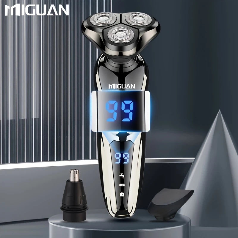 Rasoir électrique pour hommes, rasoir électrique 3 en 1, tondeuse à poils de nez, rasoir Portable rechargeable par USB, lame flottante 3D numérique