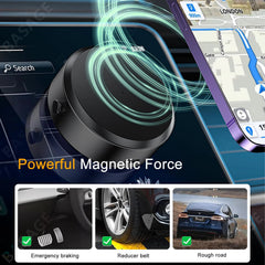 Support magnétique pour téléphone portable, 360 ° Support de téléphone portable de voiture magnétique de rotation, support de téléphone de voiture magnétique d'aspiration d'air