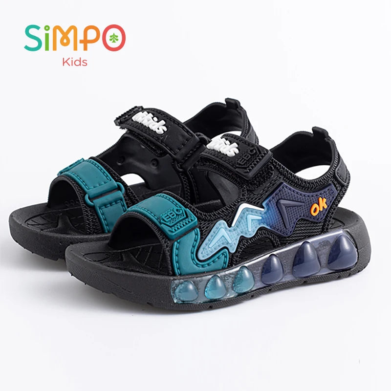 Sandales de Sport pour enfants, chaussures souples respirantes et résistantes à l'usure avec Velcro réglable, chaussures d'extérieur pour garçons et filles, été