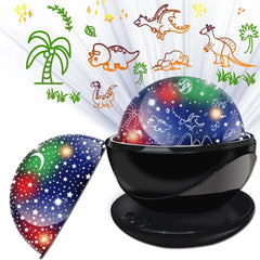 Veilleuse pour enfants dinosaure chambre décor pour garçons LED galaxie projecteur Rotation lampe de nuit projecteur ciel lumières cadeaux de noël