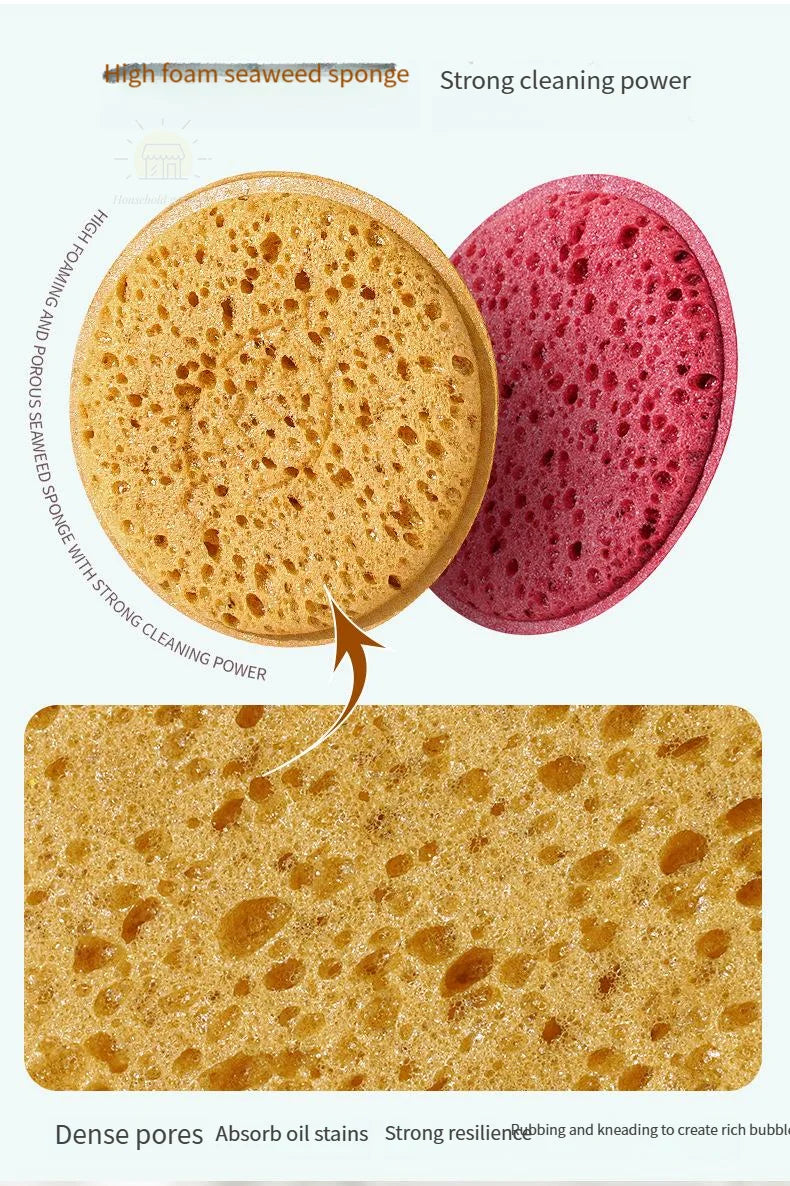 Éponge ronde à vaisselle de cuisine haute densité, douce et absorbante, pour nettoyer le Pot, tampon à récurer la rouille, pour enlever la éponge de nettoyage ménager