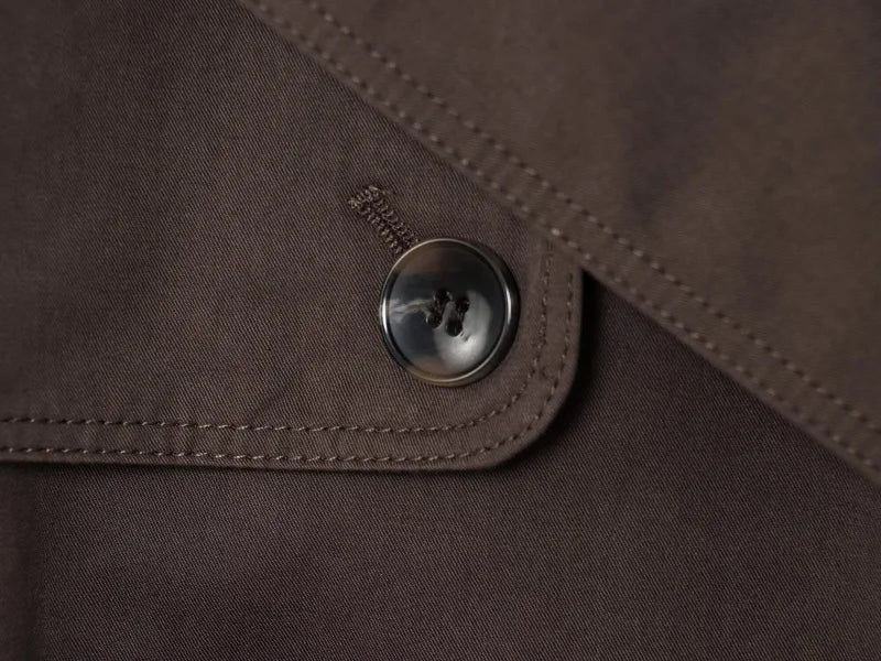 ETJ Autumn 2025 New Collection Women's British Style Double-Breasted Lapel Mesh Colour Belted Casual Trench Coat