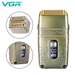 VGR tondeuse tondeuse à barbe pour hommes rasoir electrique homme rasoir Rasateur Professionnelle Rasoir électrique Machine à raser Étanche Tondeuse à barbe Métal Le rasoir Affichage numérique Rasoir pour hommes V-335