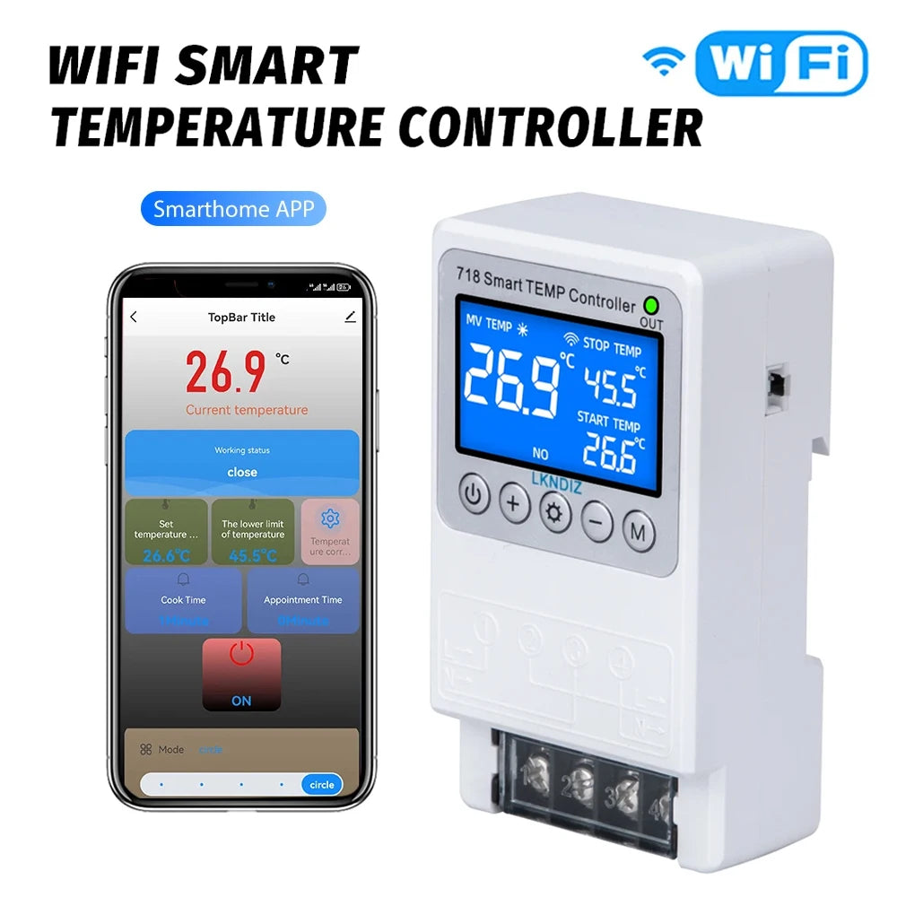 Contrôleur WIFI intelligent de température, Thermostat Constant, interrupteur de contrôle de synchronisation, contrôle du Cycle, Option de tête de capteur Multiple