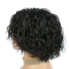 HairUGo-Perruques de cheveux humains bouclés pour femmes, entièrement fabriquées à la machine, document naturel, coupe lutin