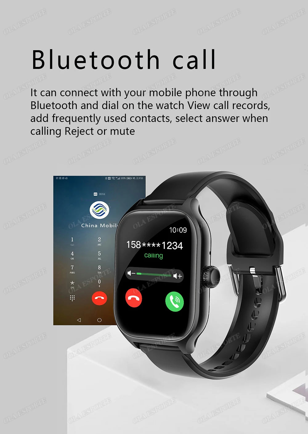 Nouvelle montre intelligente 2.01 pouces HD affichage réponse faire appel Message vue Modes de Sport bricolage cadran prévisions météorologiques pour hommes femmes