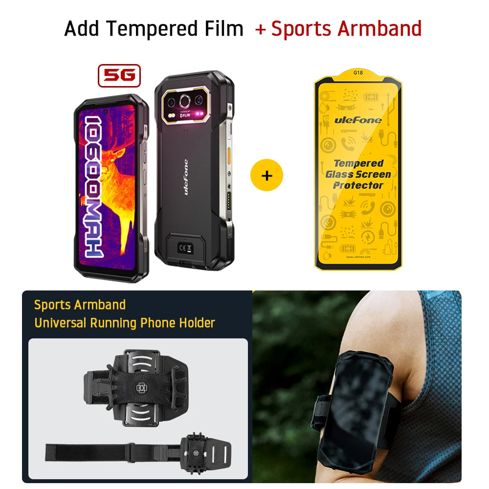 Ulefone Armor 27T Pro 5G Rugged Phone with THERMAL BY FLIR® 10600mAh Android 14 Smartphone 50MP+64MP 6.78" 24GB+256GB NFC Mobile Phone