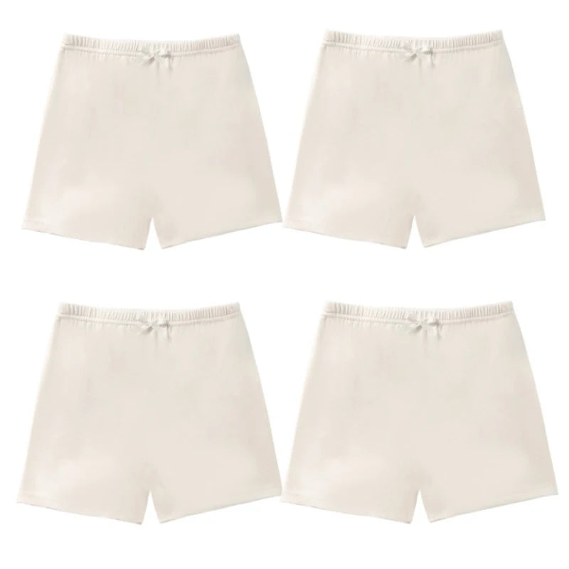 Culottes pour enfants filles, 4 pièces, pantalons de sécurité respirants en coton doux, sous-vêtements de couleur unie, Leggings quatre saisons à la mode pour 2 à 13 ans