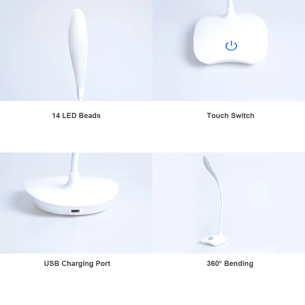 LED desk lamp powered by USB, eye protection, night light for bedroom, reading lamp for students, bedside lamp