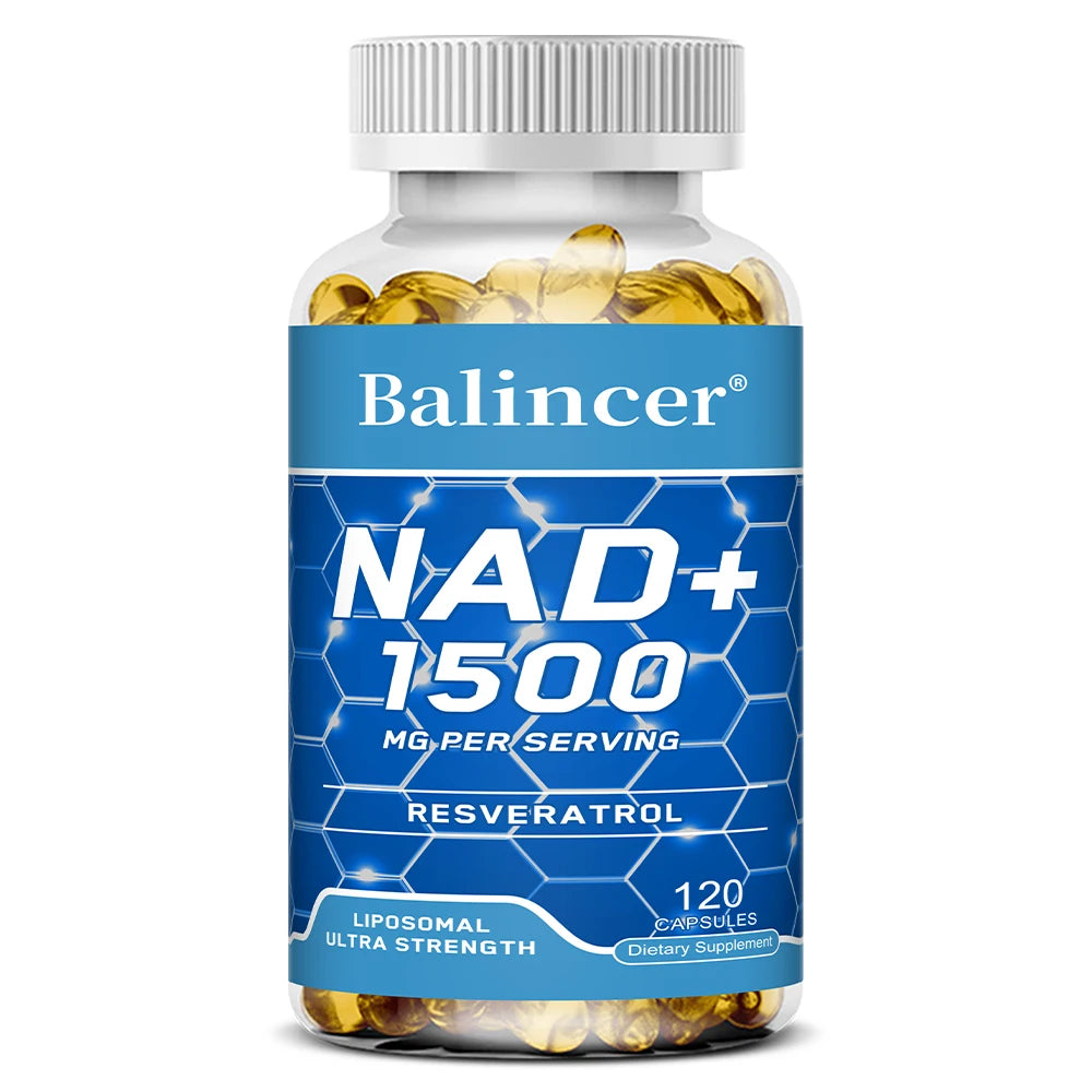 NAD + suppléments, avec résvératrol, supplément énergétique naturelle, supporte la santé cellulaire, anti-âge, améliore l'immunité-120 capsules