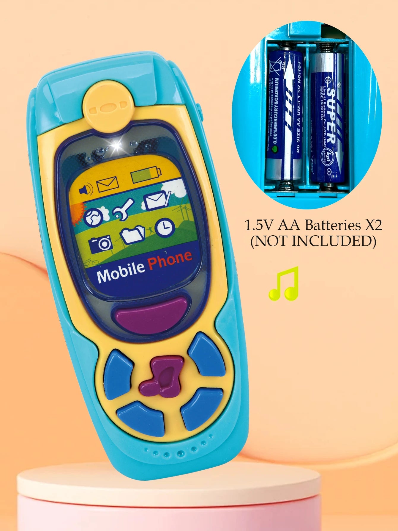 Smartphone toys, baby phone with music and light-up sounds, simulated interaction, makes phone calls, children's gifts, battery not included