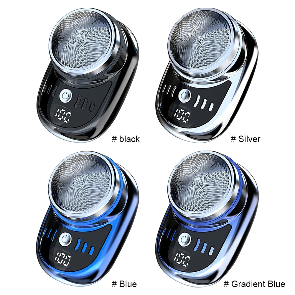 Mini rasoir électrique de voyage pour hommes avec affichage numérique, tondeuse à barbe pour le visage, rasoir aste lavable, taille de poche portable