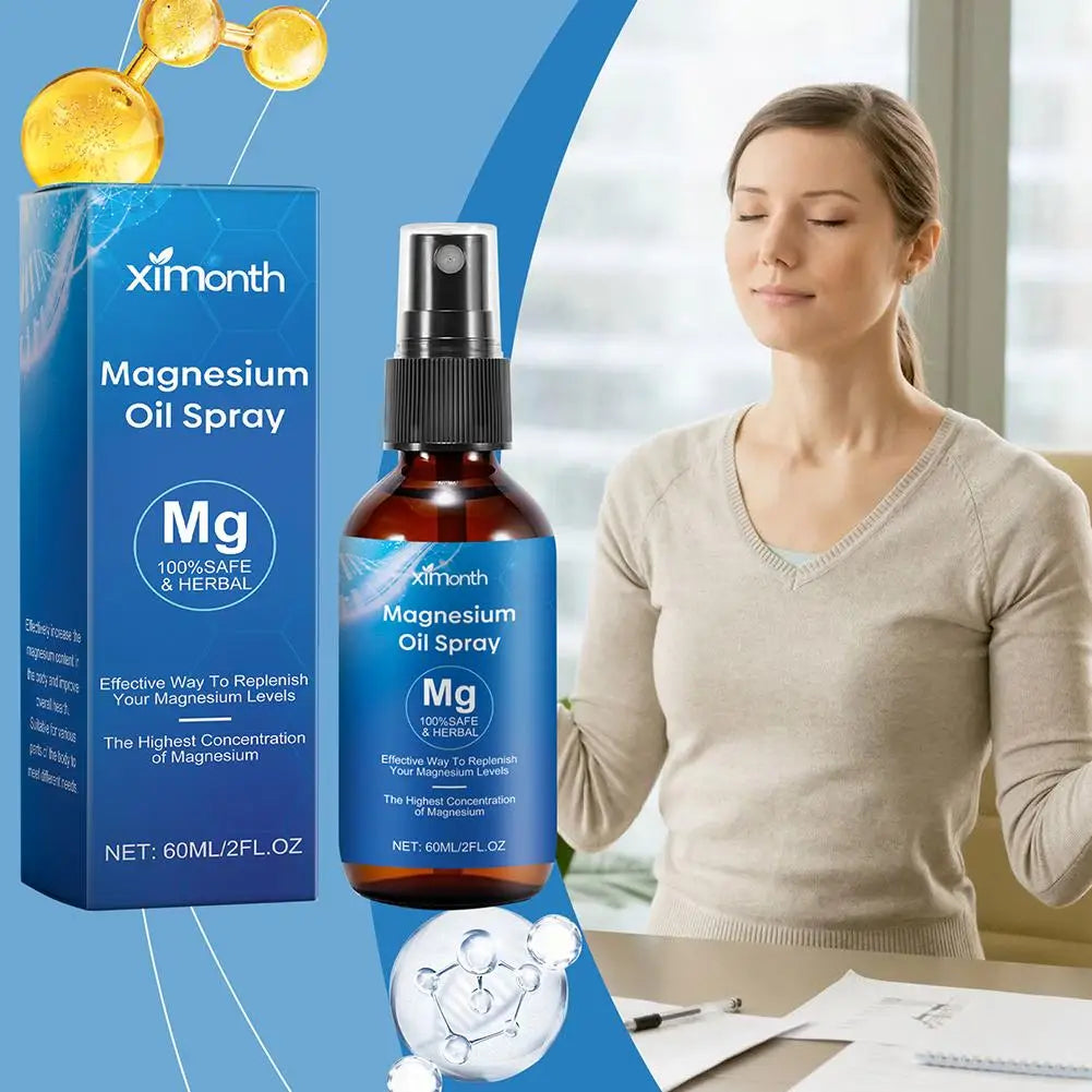 Spray d'huile essentielle de magnésium 5X, adoucit et lisse la peau pour le dominisme et un meilleur sommeil pour tous les âges