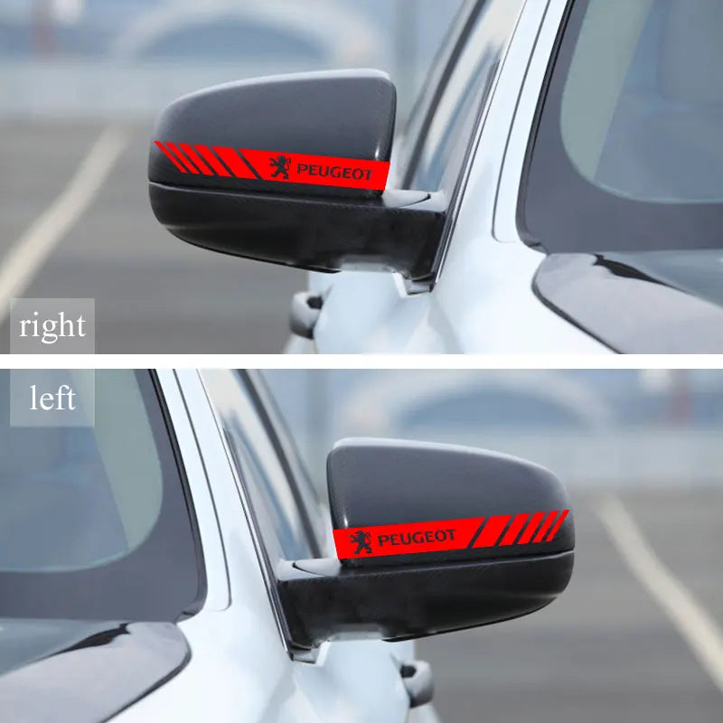 Bandes de course à rayures en PVC pour voiture, autocollants pour rétroviseur, Badge pour Peugeot 608 107 BB1 HX1 Partner 3008 4008 2008 5008 4007 6008
