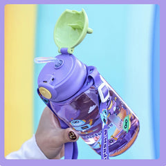1PC enfants eau Sippy tasse enfants bouteille d'eau avec paille et poignée Portable bouteille à boire tasse enfants