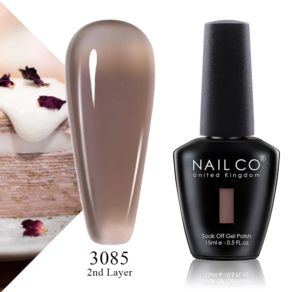 NAILCO 15ml Vernis à ongles Gel Vernis Semi Permanent UV Gel Vernis manucure Vernis Nail Art Nude Gel Poliish
