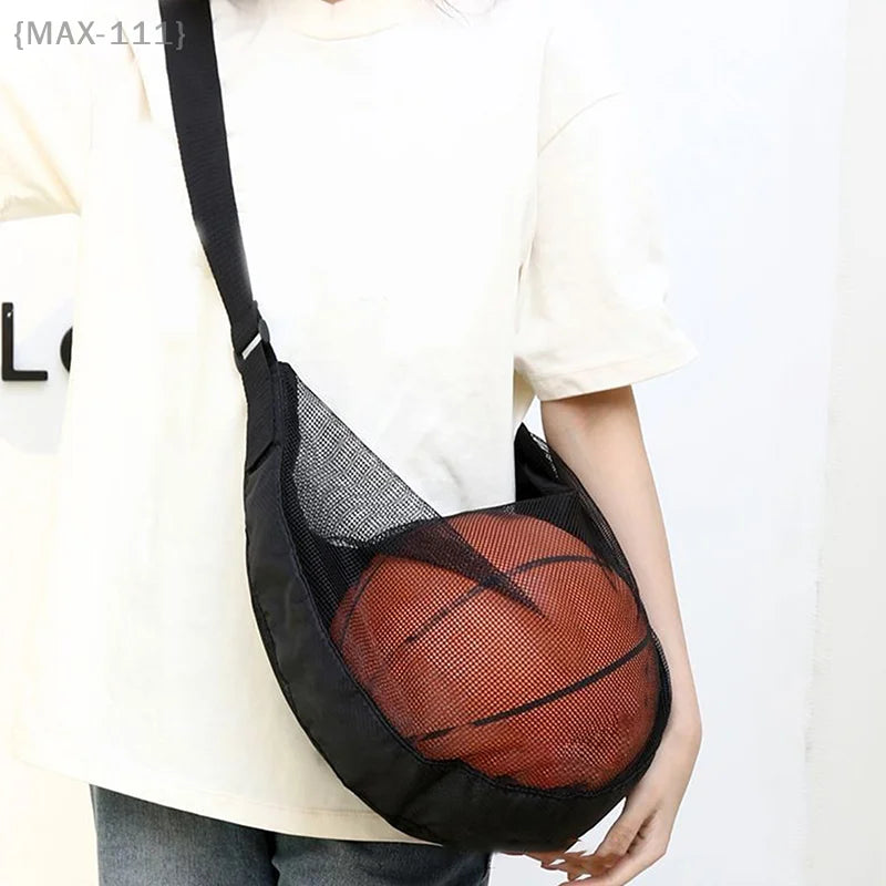 Sac à balle unique avec poche à fermeture éclair, 1 pièce, sac de rangement de balle en maille, équipement de Sport, filet de rangement à cordon de serrage, transport de basket-ball