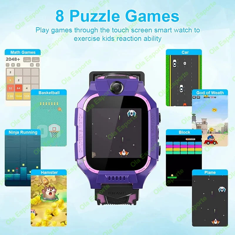Enfants montre intelligente 2G SOS GPS localisation carte Sim appel montre intelligente caméra montre étanche cadeau pour Ios Android enfants cadeaux 2025