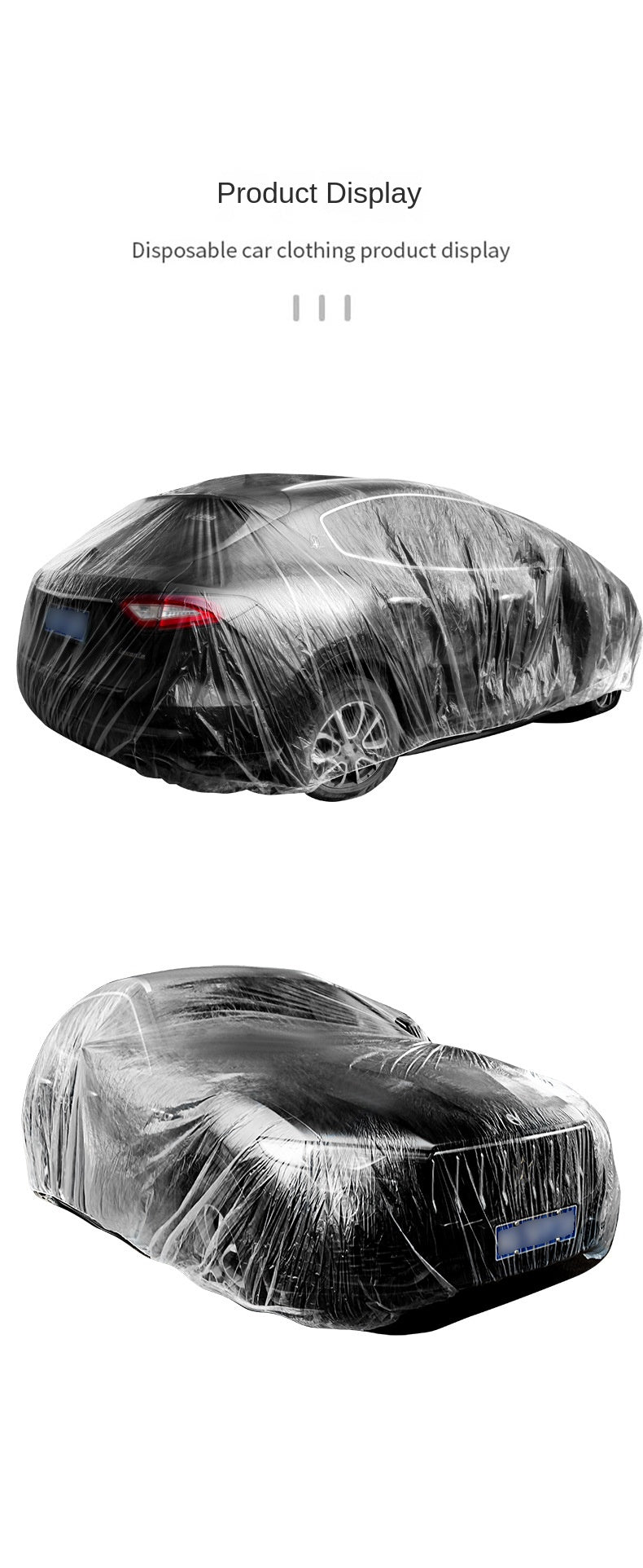 Housse de protection jetable pour vêtements de voiture, protection solaire GM, anti-pluie et anti-poussière, couverture complète simple en plastique transparent