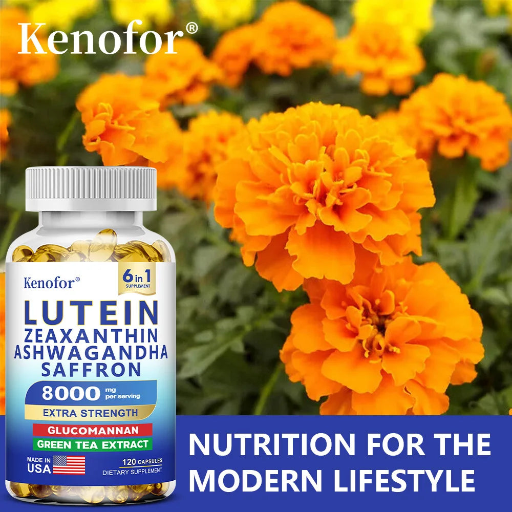Suppléments de lutéine et de zeaxanthine, 8000 mg par service |   Complément alimentaire essentiel pour les vitamines oculaires et santé de la vision, NON GMO
