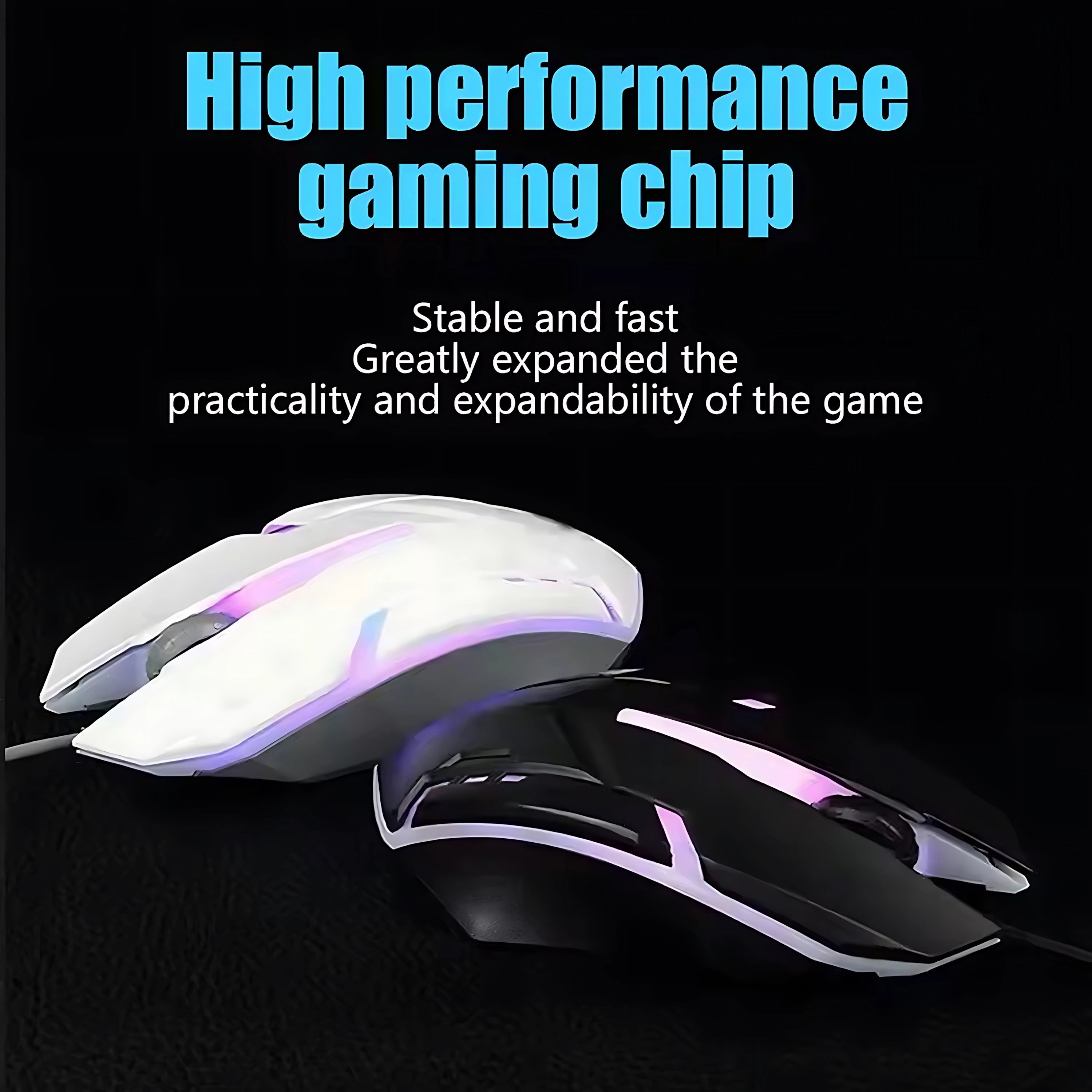 Clavier et souris filaires rétroéclairés arc-en-ciel, capuchons de touches flottants, clavier solide, résistant à l'usure et au toucher confortable pour le bureau d'affaires